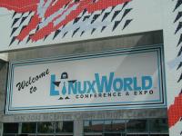 LinuxWorld banner at Convention Center