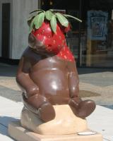 Painted as a strawberry dipped in chocolate