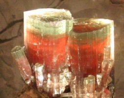 Cylindrical red crystals