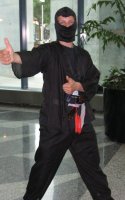 man in typical ninja outfit