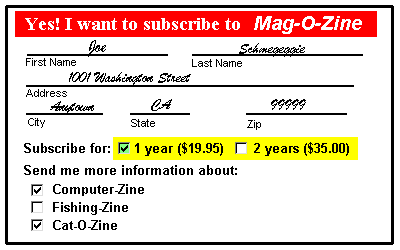 subscription length area highlighted