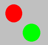 Red/green/blue circles on gray