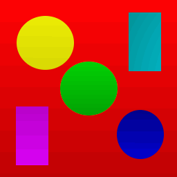 graphic with multiple colored gradients
