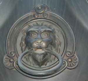 Closeup of lion decoration
