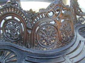 Cast iron bench at Smithsonian Castle