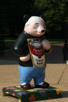 Panda as Andy Warhol in front of Smithsonian