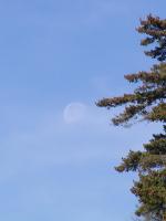 Moon with hazy clouds across it