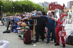 group shouting 'Objection!'