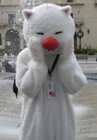 funny cat-like animal with red nose