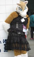 person in a horse costume