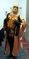 Man dressed as the professional wrestler “Golddust”