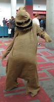 Man in brown burlap costume