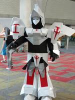 Man in robotic warrior suit