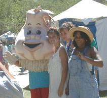 man in garlic bulb mask