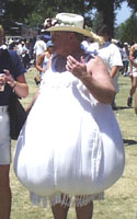 Guy in garlic bulb costume
