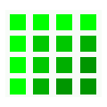 Grid showing gradual darkening from top left to bottom right