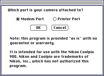 choose port dialog