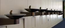 Row of water fountains