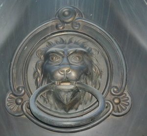 Closeup of lion decoration