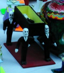 Pallbearers and coffin