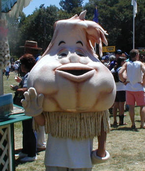 Person in garlic bulb costume