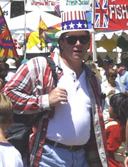 man dressed in red, white, and blue